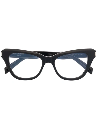 Shop Saint Laurent Cat-eye Eyeglass Frames In Black