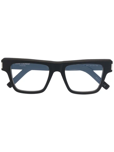 Shop Saint Laurent Square Frame Glasses In Black