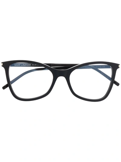Shop Saint Laurent Square Eyeglass Frames In Black