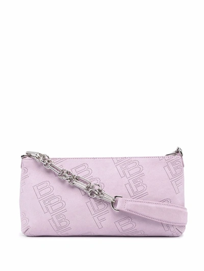 Shop By Far Perforated Logo Pattern Shoulder Bag In Pink