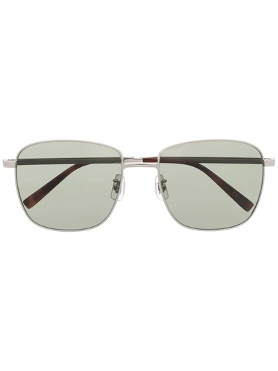 Shop Dunhill Square-frame Tinted Sunglasses In Silver