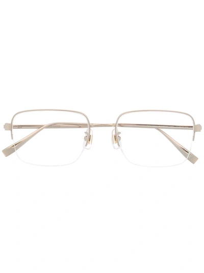 Shop Dunhill Rimless Rectangular Eyeglass Frames In Gold