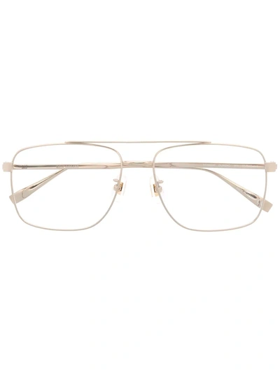 Shop Dunhill Pilot-frame Glasses In Gold