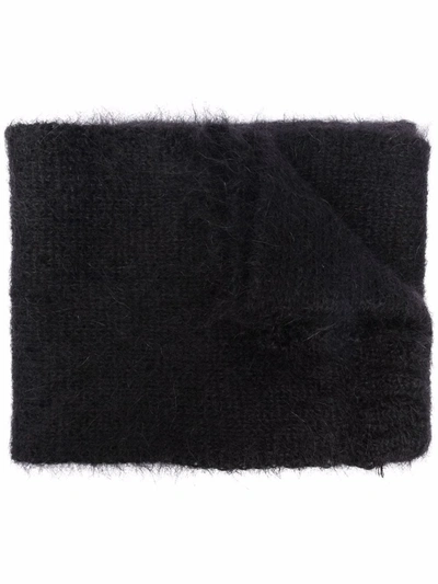 Shop Raf Simons Extra Long Mohair-blend Scarf In Black