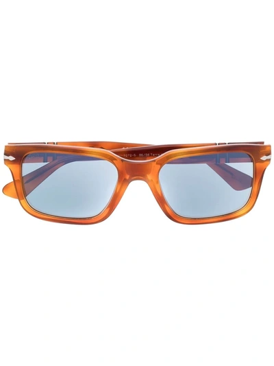 Shop Persol Rectangular Tinted-lense Sunglasses In Brown