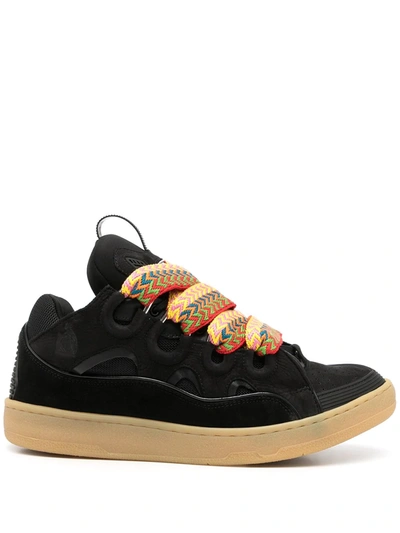 Shop Lanvin Chunky Lace-up Sneakers In Black