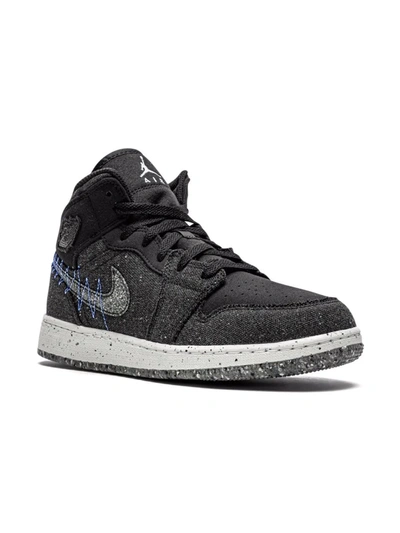 Shop Jordan Air  1 Mid Se Sneakers In Black