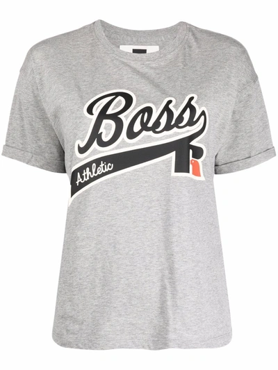 Hugo Boss x Russel Athletics logo-print T-Shirt, Size X-Large in Medium Grey