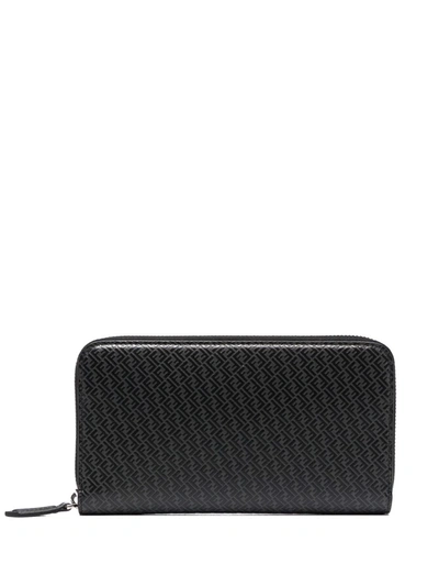 Shop Fendi Ff Logo Leather Wallet In Black