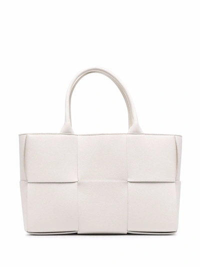 Shop Bottega Veneta Arco Tote Bag In White