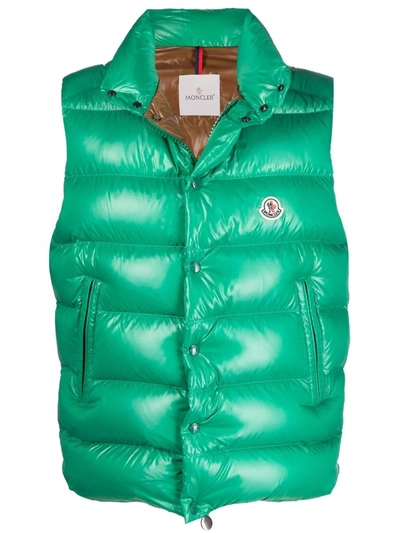 Shop Moncler Tibb Quilted Padded Gilet In Green