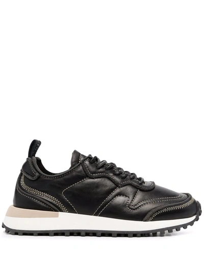 Shop Buttero Futura Low-top Leather Sneakers In Black