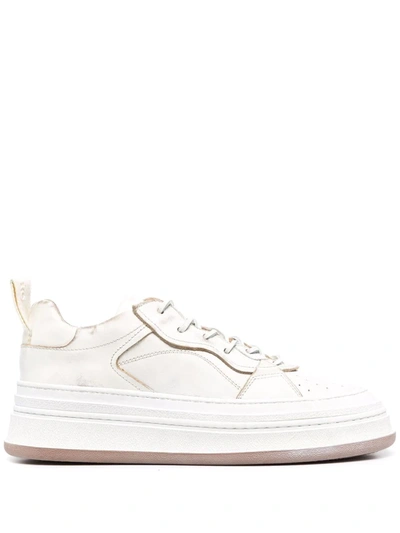 Shop Buttero Circolo Low-top Leather Sneakers In White