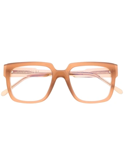 Shop Kuboraum Square Frame Glasses In Brown