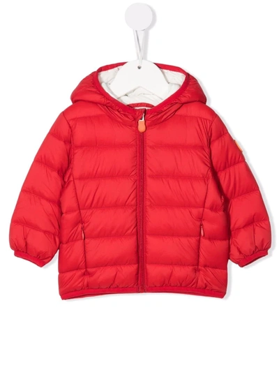 Shop Save The Duck Zipped Padded Jacket In Red