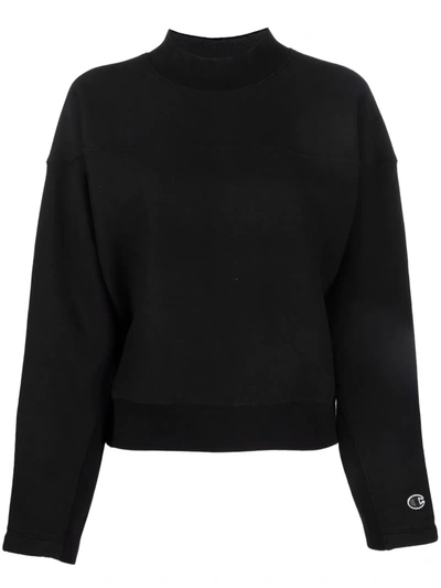 Champion Embroidered-logo Cotton Sweatshirt In Schwarz | ModeSens