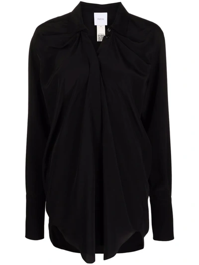 Shop Patou Ruched-detail Shirt In Black
