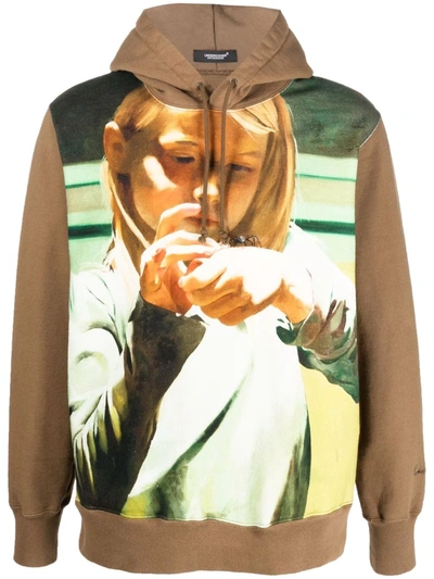 Shop Undercover Illustration-print Hoodie In Brown