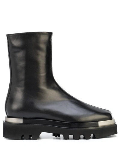 Peter Do Metal-trimmed Leather Ankle Boots In Black