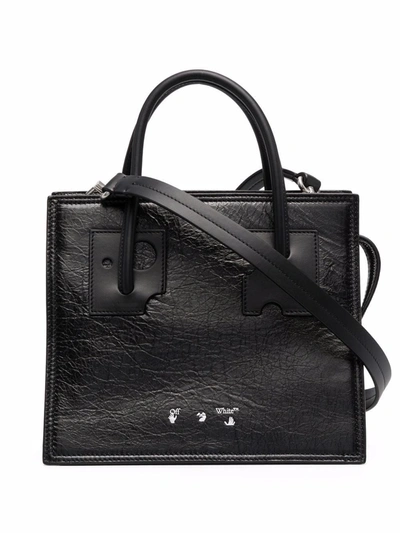 Off-white Repeat Zipped Shopper 32 Bag In Black