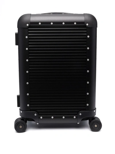 Shop Fpm Milano Spinner Stud-embellished Cabin Suitcase In Black