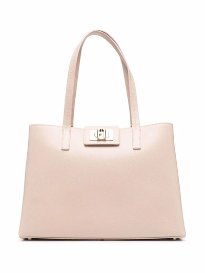 Shop Furla 1927 Leather Tote Bag In Pink