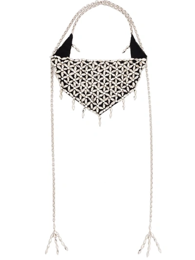 Shop Isabel Marant Crystal-embellished Scarf Necklace In Silver