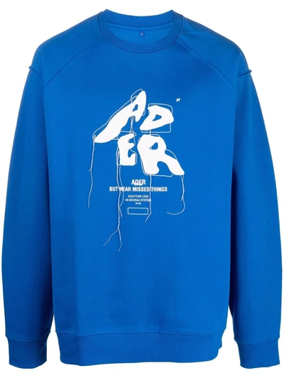 Shop Ader Error Logo-print Long-sleeve Sweatshirt In Blue