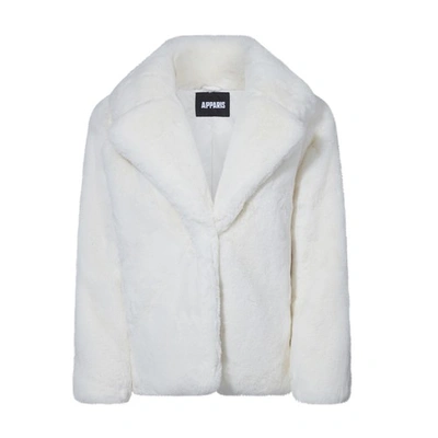 Shop Apparis Milly Short Coat In Ivory