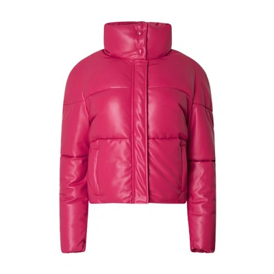 Shop Apparis Jemma Faux Leather Puffer Jacket In Rasberry