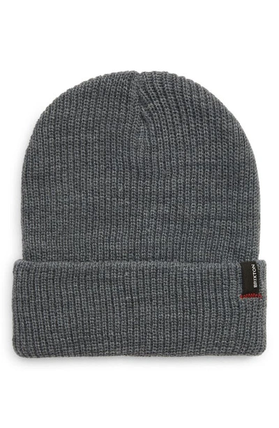 Shop Brixton Heist Beanie In Heather Grey