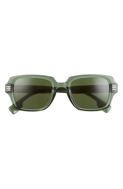 Shop Burberry 51mm Rectangular Sunglasses In Green/ Dark Green