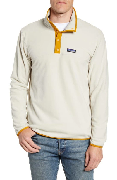 Shop Patagonia Micro-d(r) Snap-t(r) Fleece Pullover In Pelican/ Wren Gold