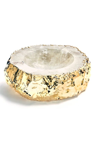 Anna New York Cascita 24k Goldplated Crystal Bowl In Crystal Gold