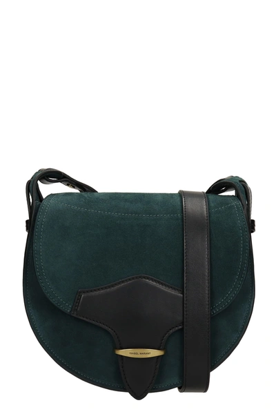 Shop Isabel Marant Botsy Shoulder Bag In Green Suede