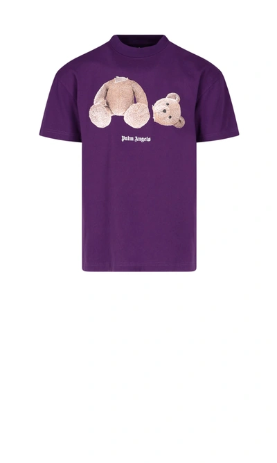 Shop Palm Angels T-shirt In Violet