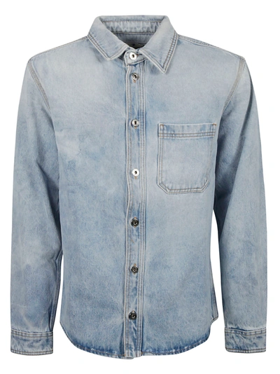 Shop Off-white Negative Mark Denim Shirt In Bleach Blue/white