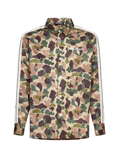 Shop Palm Angels Shirt In Military White