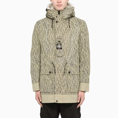 STONE ISLAND ECRU RAIN CAMO PARKA JACKET 7515429E1-J-STONE-V0091