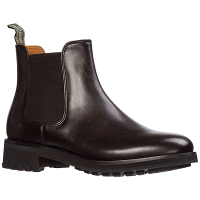 Shop Ralph Lauren Men's Genuine Leather Ankle Boots  Bryson In Black