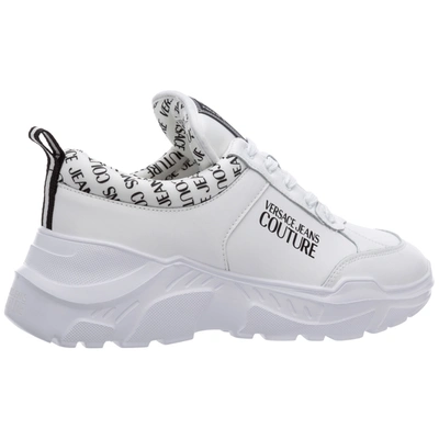 Shop Versace Jeans Couture Men's Shoes Leather Trainers Sneakers  Speedtrack In White