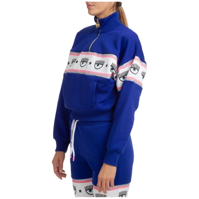 Shop Chiara Ferragni Women's Sweatshirt  Maxi Logomania In Blue