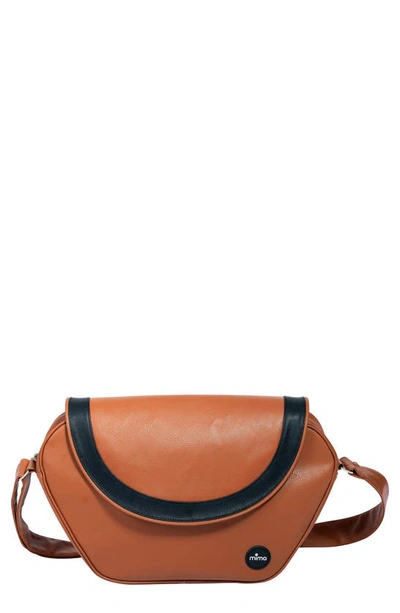 Shop Mima Trendy Faux Leather Diaper Bag In Camel