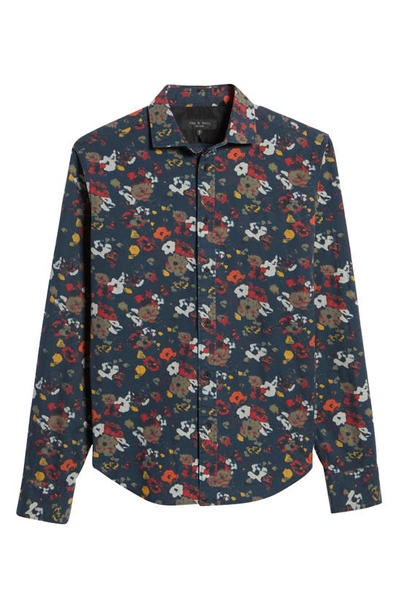 Shop Rag & Bone Pursuit Rove Button-up Shirt In Navy Multi