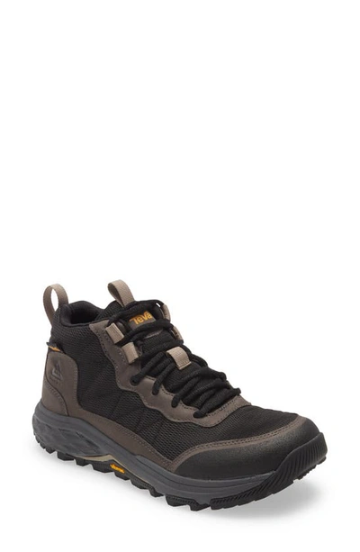 Shop Teva Ridgeview Mid Rp Waterproof Hiking Boot In Grey/ Black