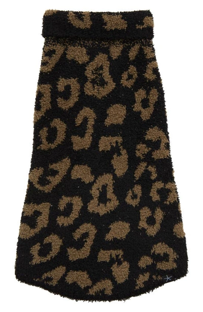 Shop Barefoot Dreamsr Cozychic™ Leopard Dog Sweater In Thyme/ Black