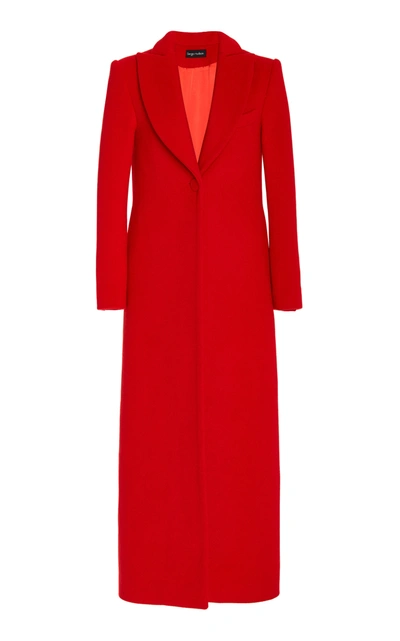 Shop Sergio Hudson Women's Single-breasted Wool-cashmere Long Duster Coat In Red