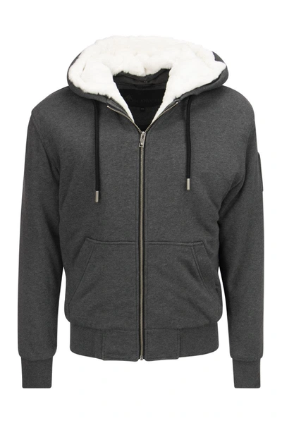 Shop Moose Knuckles Classic Bunny - Sweatshirt With Hood In Grey