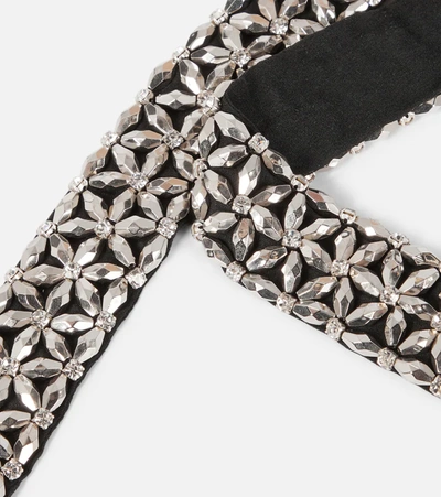 Shop Isabel Marant Echarpe Embellished Silk-blend Scarf In Black/silver