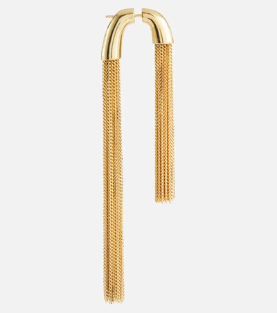 Shop Saint Laurent Tassel Chain Earrings In Gold